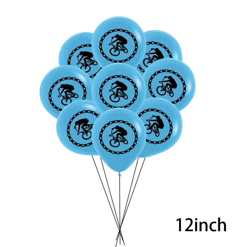 Bike Game Birthday Decorations Bicycle Garland Banner Cycling  Rider Cupcake Toppers Boy Birthday Baby Shower Party Decoration