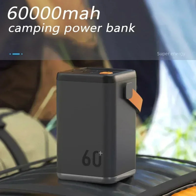 60000mAh Outdoor Power Bank Portable PowerBank External Battery Pack PD 30W Fast Charger For Xiaomi iPhone mobile power station