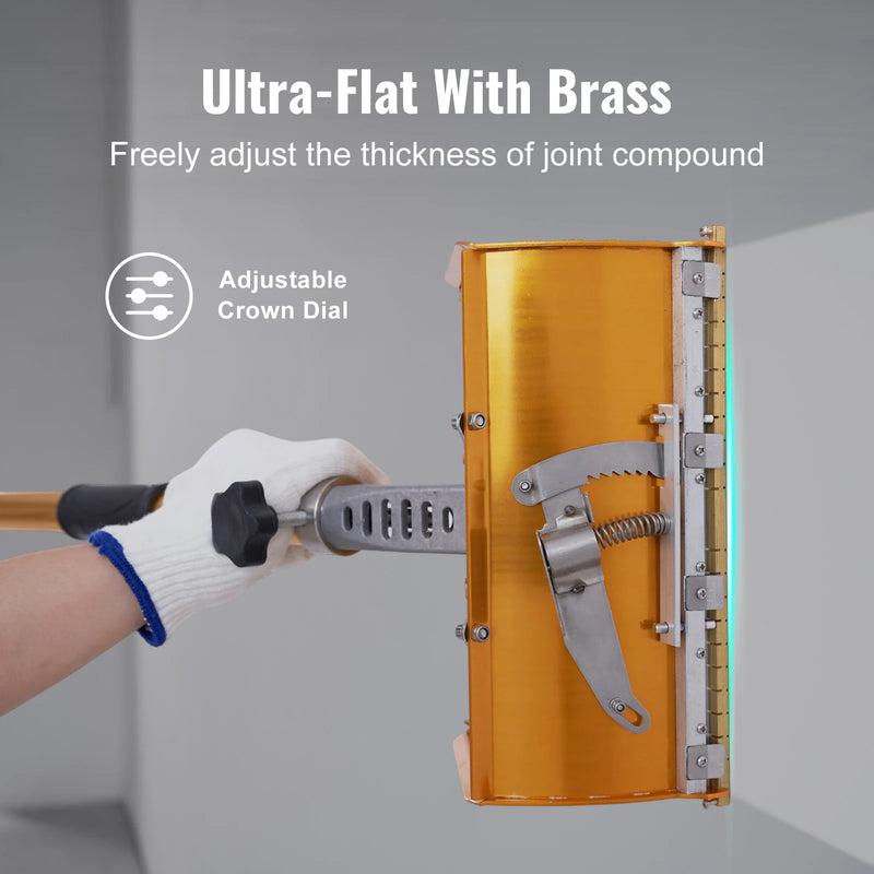 SucceBuy Drywall Flat Box 10-Inch Wide Quick Clean Aluminum Finishing Mud for Plasterboard Wallboard Extra 2 Blades (10/12-Inch)