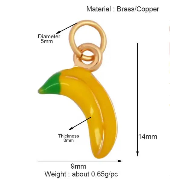 3D Fruit Strawberry Grape Mango Pineapple Water Melon Cherry Banana Charm Pendant , Jewelry Necklace Bracelet Making Supply M15