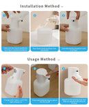 New Wall Mounted Automatic Soap Dispenser Foam Smart Hand Washing Machine 500ml Liquid Rechargeable Bathroom Induction Sensor