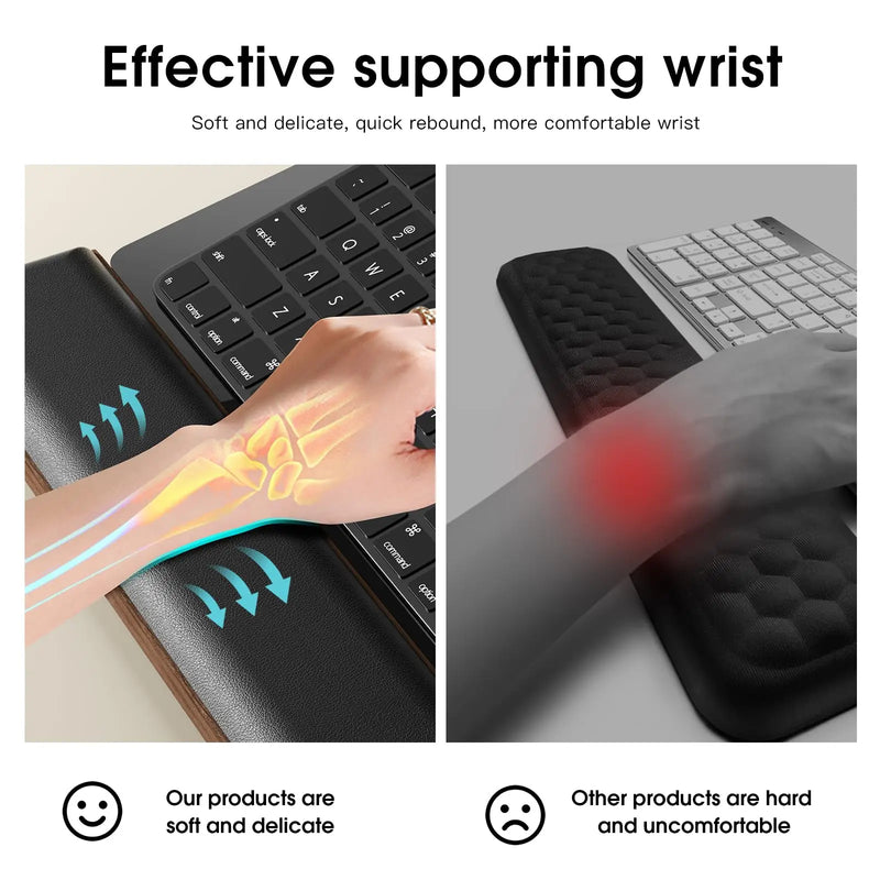 Ergonomic Computer Keyboard Tilt Stand And Wrist Rest for Home And Office Desk Comfortable Typing With Storage Space Storing