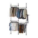 SoBuy KLS03 dresses stand coat rack stand with 4 dresses rods Telescopic Wardrobe System Adjustable Shelving System