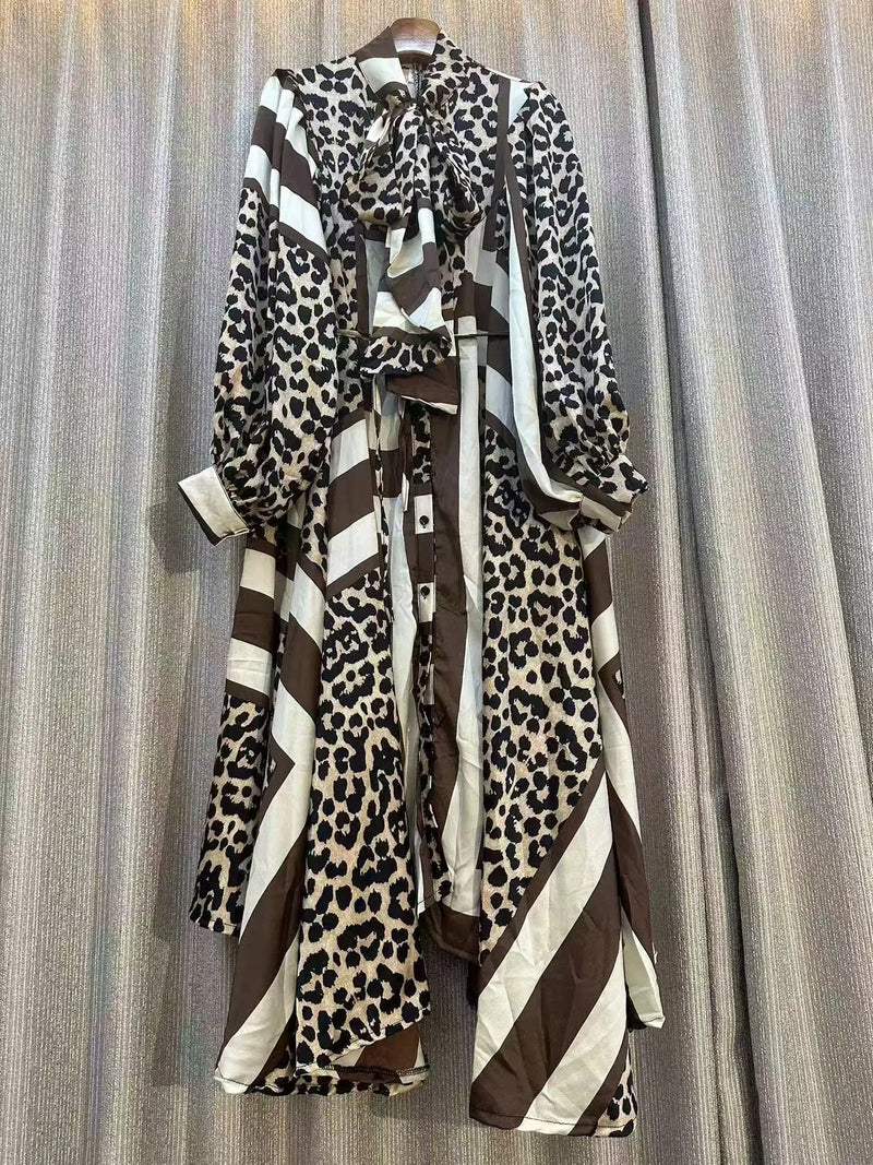 New 2024 Autumn Fashion Irregular Party Midi Dress Female long Sleeve Elegant Loose Print Casual Evening Dress For Women ﻿