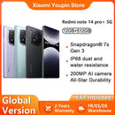 Global Version Xiaomi Redmi Note 14 Pro Plus 5G Smartphone 200MP AI Camera Snapdragon 7s Gen 3 NFC 120W 5110mAh Battery