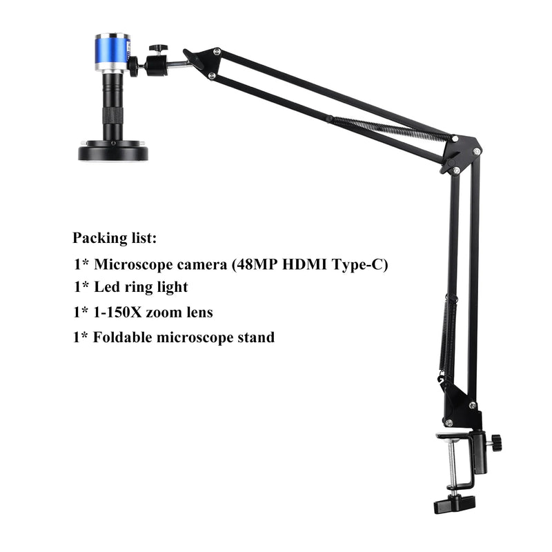 Yizhan Full HD Digital Mircoscope 4K 2K HDMI USB VGA Mircoscope C-Mount Digital Camera 1-150X Zooms For Repair Image Acquisition