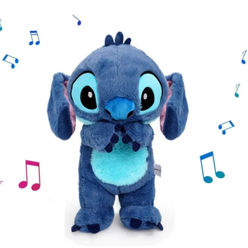 Stitch Doll Toys Baby Breathing Bear Plush Soothing Doll Soothing Music Sleeping Companion Sound And Light Plush Toys Kids Gift