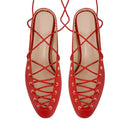 The Sorbonne | White Closed-Toe Kitten Heel Mule with Lace-Up Detail