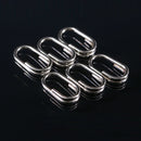 DNDYUJU Fishing Oval Lure Circle Pike Stainless Steel Rolling Swivel Oval Split Rings Fishing Accessories Connector Pin Tackle
