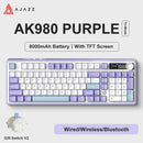 AJAZZ AK980 Mechanical Gaming keyboard, 2.9cm TFT Screen, Volume Knob, 98-Key Gasket Structure, RGB Lighting, Hot-Swappable PR4