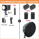 Sokani X100 100W RGB Bi-Color LED Videoleuchte APP-Steuerung Bowens Mount Beleuchtung für Fotografie Videoaufnahmen Outdoor-Drehs