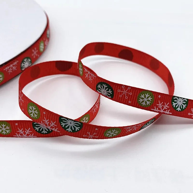 New 5 Yard 10 Mm Ribbed Christmas Ribbon Wedding Christmas Party Decoration DIY Craft Ribbon Card Gift Wrapping Supplies