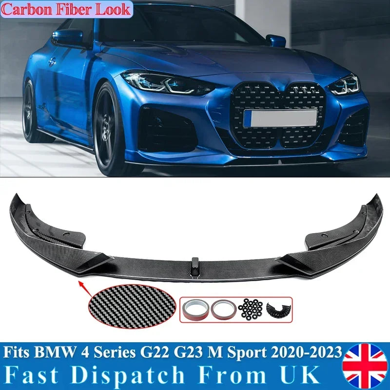 For BMW 4 Series G22 G23 M Performance Splitter Cover Gurad Body kits Carbon Look AC Style Tuning Style Accessories