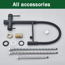 Rozin Filter Water Kitchen Faucet Black Pull Down Flexible Sprayer Faucets 2 in 1 Purification Pure Water Mixer Tap 360 Swivel