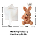 Easter Bunny Candle Mold 3D Rabbit Candle Silicone Molds Easter Bunny Resin Casting Mould for DIY Candle Making Polymer Clay