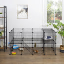 SONGMICS 2-Floor Metal Pet Playpen, 36 Grid Panels, Customisable Cage Enclosure for Small Animals, Guinea Pigs Hamster Runs