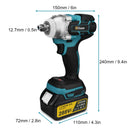 Gisam 520N.M Brushless Electric Impact Wrench Cordless Electric Wrench 1/2inch for Makita 18V Battery Pin Screwdriver Power Tool