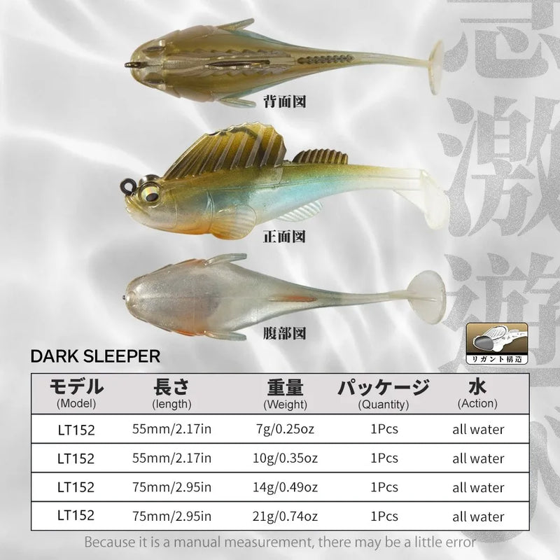 Fishing Lure 2024 Soft Bait Jig Megabass Dark Sleeper Soft Lure 7g/10g/14g/20g Swimbait Wobblers Pike Bass For Fishing Spinning