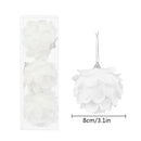 3pcs/Box Christmas Tree Ornaments White Glitter Petal Shape Balls Foam Snow Ball Christmas Pendants New Year Home Hanging Decor