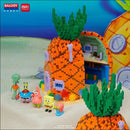 SpongeBob SquarePants Series Building Blocks Krusty Krab Pineapple House Stone Statue Model Bricks Kids DIY Toys Holiday Gifts