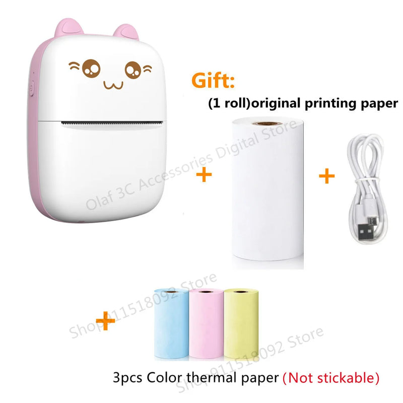 NEW Mini Portable Printer Thermal Adhesive Label Printers Photo Sticker Impresora Portátil Inkless Print For Mobile IOS Android