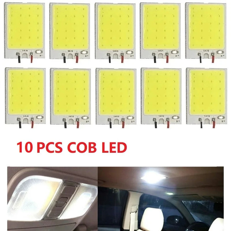 10/4/2X Car Interior Accessories 18/24/36/48 SMD T10 4W 12V COB Car Interior Panel LED Lights Lamp Bulb Car Dome White Festoon