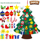 DIY Felt Christmas Tree with Light Merry Christmas Decoration For Home 2024 Xmas Tree Ornaments Navidad Noel New Year Gifts 2025