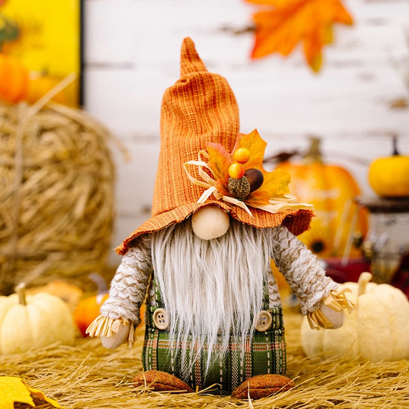 Fall Gnome Pumpkin Sunflower Swedish Nisse Elf Dwarf Plush Ornaments Decorations For Home Party Autumn Thanksgiving Decor Gift