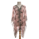 Women Sun Protection Shawl for Cycling Lady Summer Chiffon T-shirt Holiday Leopard Scarf Bikini Blouse Breathable Beach Poncho