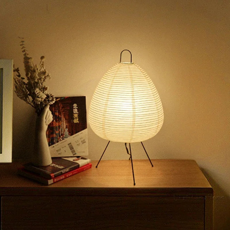 Japanese Design Akari Wabi-sabi Yong Table Lamp Printed Rice Paper Lamp Bedroom Desktop Decoration Table Lamp DropShipping