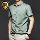 5XL 4XL Summer New Silk Slippery Men's Shirt Short Sleeve Ice Silk Fashion Large Non Iron Wrinkle Resistant Soft Business Casual