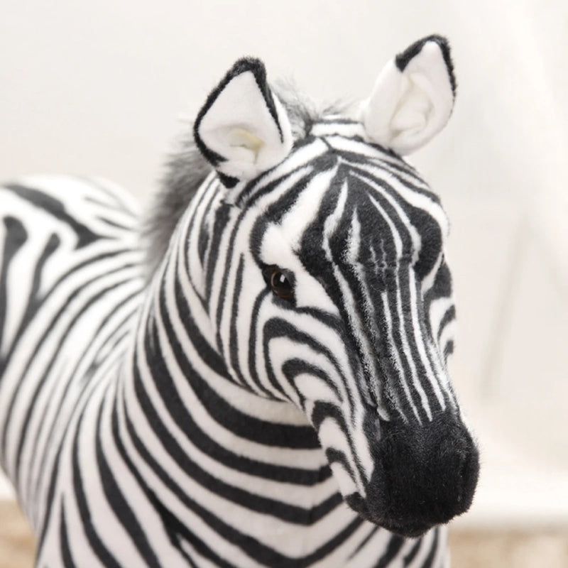 55CM Large Simulation Standing Zebra Striped Animal Dolls Home Photography Props Send Children Birthday Christmas Gifts