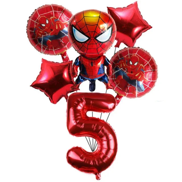 Spiderman Party Supplies Include Paper Cups Plates Balloons Tablecloth Cake Toppers for Kids Birthday Party Decor Baby Shower