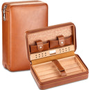 GALINER Cigar Humidor Case Charuto Cedar Wood Leather Travel Humidor Humidifier Set Gift Box (Without Lighter Cutter)