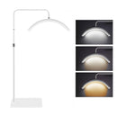 20W Floor LED Video Light Half-moon Shaped Fill Light 3000K-6000K Dimmable with Adjustable Metal Light Stand Phone Holder for Be