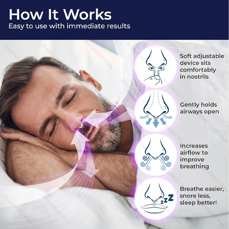 Anti Snore Nasal Dilator Stop Snoring Silicone Nose Clip Sport Easy Breath Nasal Clip Stop Snoring Aid Device Improve Sleeping