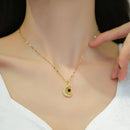 [Titanium Steel] One Hundred Languages I Love You Necklace Women's Moon Projection Clavicle Chain Titanium Steel Chain