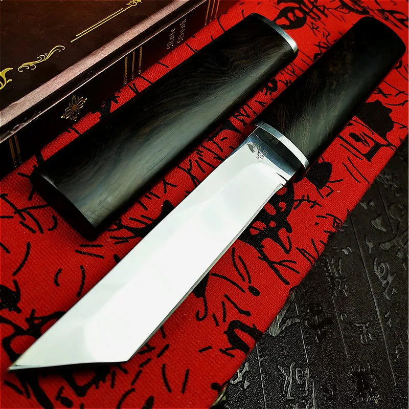 Thickened mirror sharp samurai sword high quality outdoor hunting straight tactical knife collection gift knife