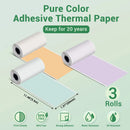 Phomemo Adhesive Thermal Sticker Paper Multiple Colors Thermal Paper for Phomemo M02/M02 Pro/M02S/M03/M03AS/M0/M04S 50mmx3.5m