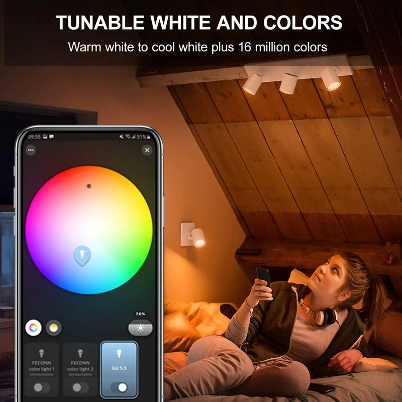 Zigbee GU10 WiFi Smart Led Bulbs RGB C+W Dimmable Lamps Spotlight EWelink App Control Light Bulbs Voice Alexa Alice Smartthings