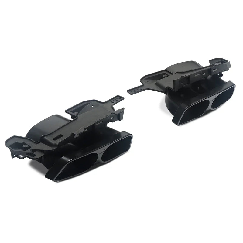 FOR MERCEDES S CLASS W222 B STYLE AMG REAR DIFFUSER TAILPIPE GLOSS BLACK 13-17