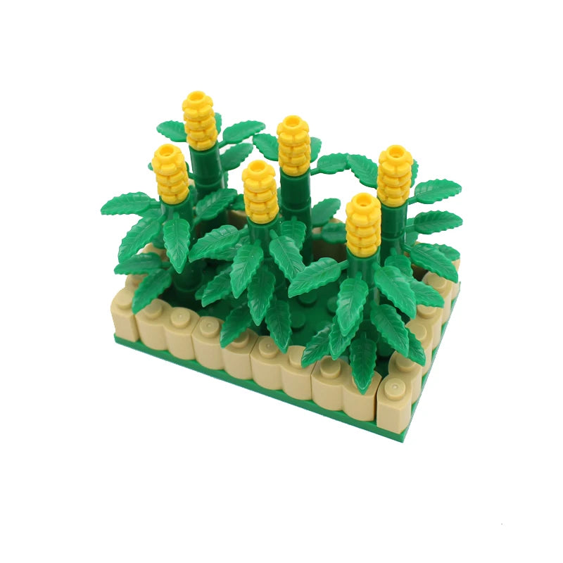 MOC Farm Cattle Horse Carriage Transport Stable Vegetable Garden Bricks Model Building Blocks Toys for Children Christmas Gifts