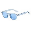 Fashion Transparente Blaue Runde Sonnenbrille Damen Herren 2024 Retro Nieten Schildpatt Kleine Quadratische Sonnenbrille UV400 Lunettes De Soleil