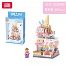 LOZ Building Blocks City View Scene Ice Cream Shop Photo Studio Cafe Flower Shop  Commercial Shop  Christmas Gift for Children