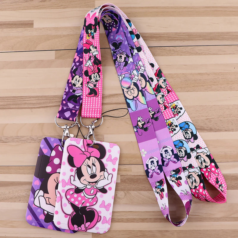 Minnie Mouse Keychain Lanyard for Keys ID Badge Holder Credit Card Neck Strap Keychain Lariat Phone Strap Jewelry YQ1027