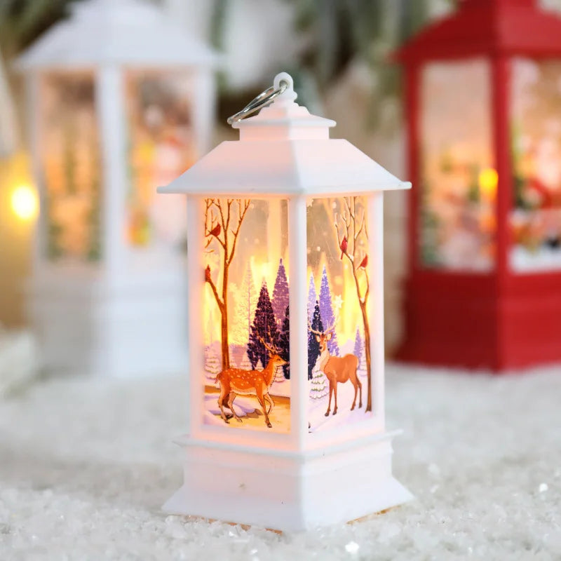 9PCS Christmas Candlestick Lamps Christmas Desktop Decorations Table Lamps Night Lights  Santa Claus Decoration