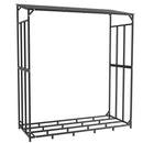 Extra Large Tall Outdoor Firewood Rack with Cover Heavy Duty Square Strong Stand Rack with Waterproof Cover for Fireplace Garden