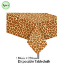 Jungle Safari Birthday 32Inch 1-9 Numbers Leopard Foil Balloon Land Animal Tiger Zebra Giraffe Disposable Tableware Party Decors