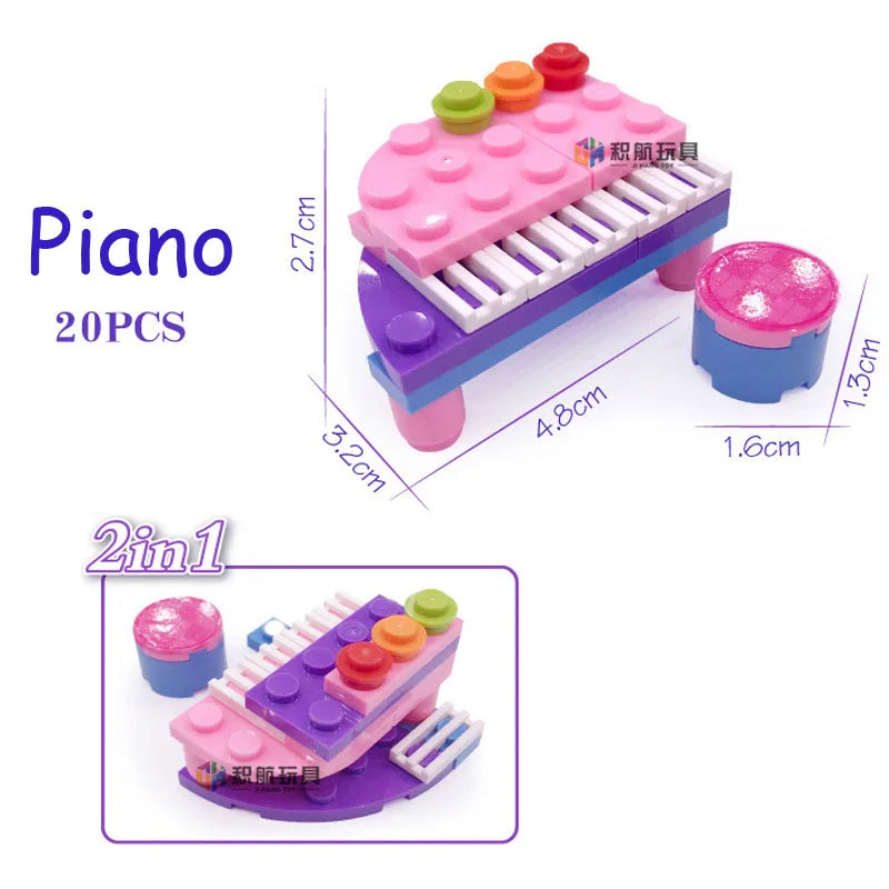 SLUBAN Girl Princess Royal Carriage Wagon Horse Racing Party Model Building Blocks Enlighten Action Figure Toys For Children