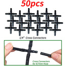 4/7mm Hose Dripper Water Tee Connector Plastic Barbed 1/4" Pipe Tubing Watering Coupling Joint Garden Micro Drip Irrigation Tool